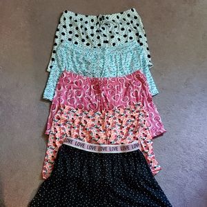 Lot of 5 pj bottoms washed never worn